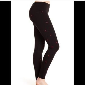 💋Philosophy szXS Black Legging W Red Lip Accent💋